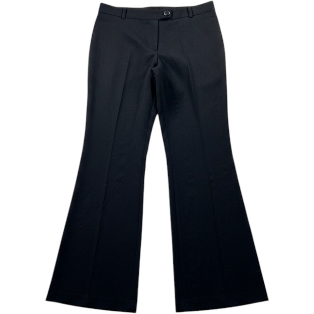 Calvin Klein Womens Black Wide Leg Dress Pants S43PX036 Size 12 Stretch Trousers